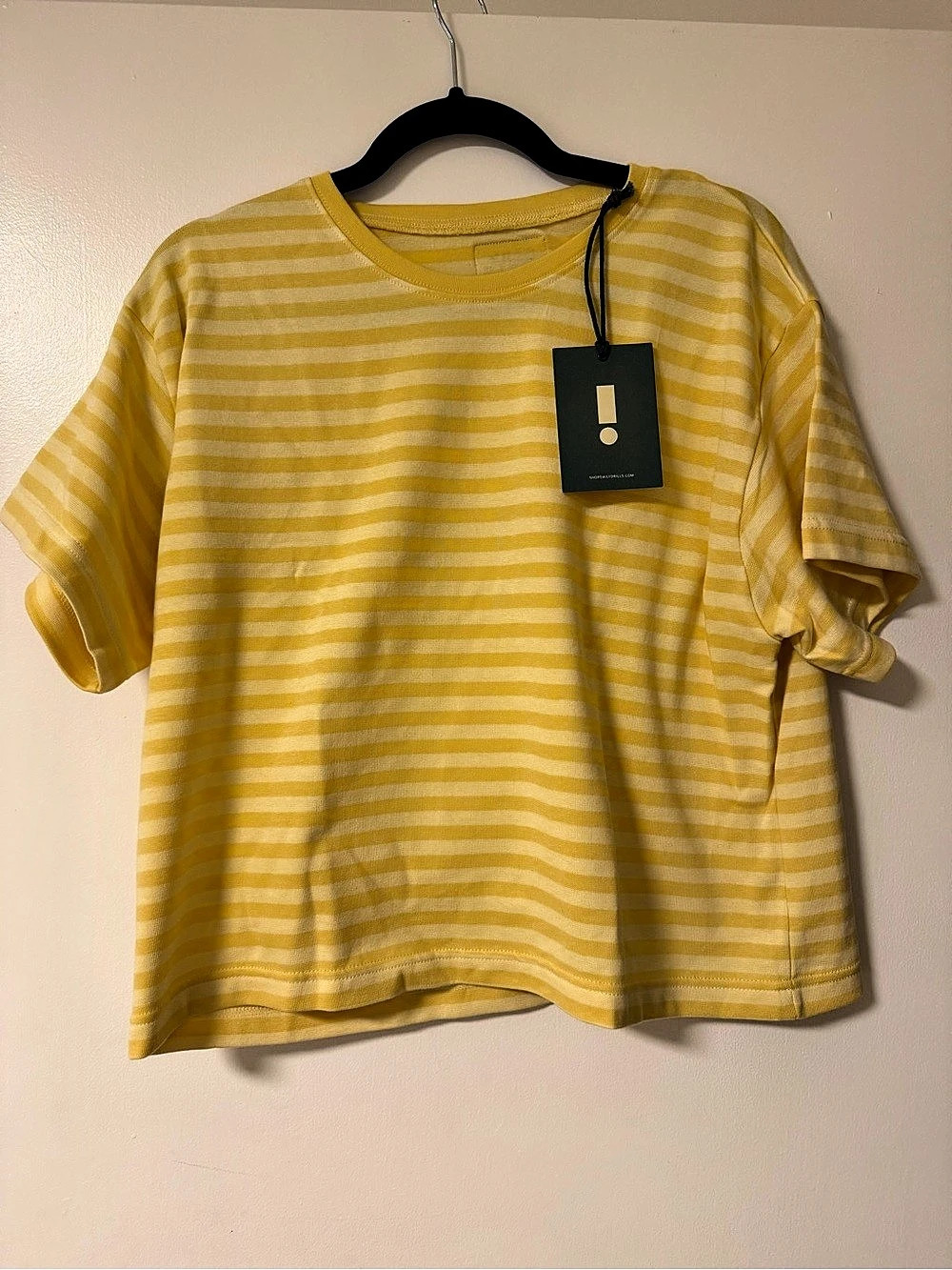 Daily Drills Striped Ribbed Relaxed Tee Butter Yellow